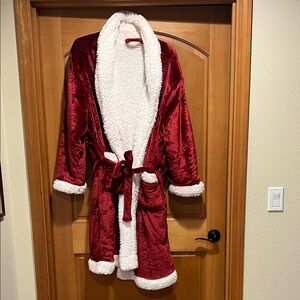 Luxurious Red and White Women's Robe